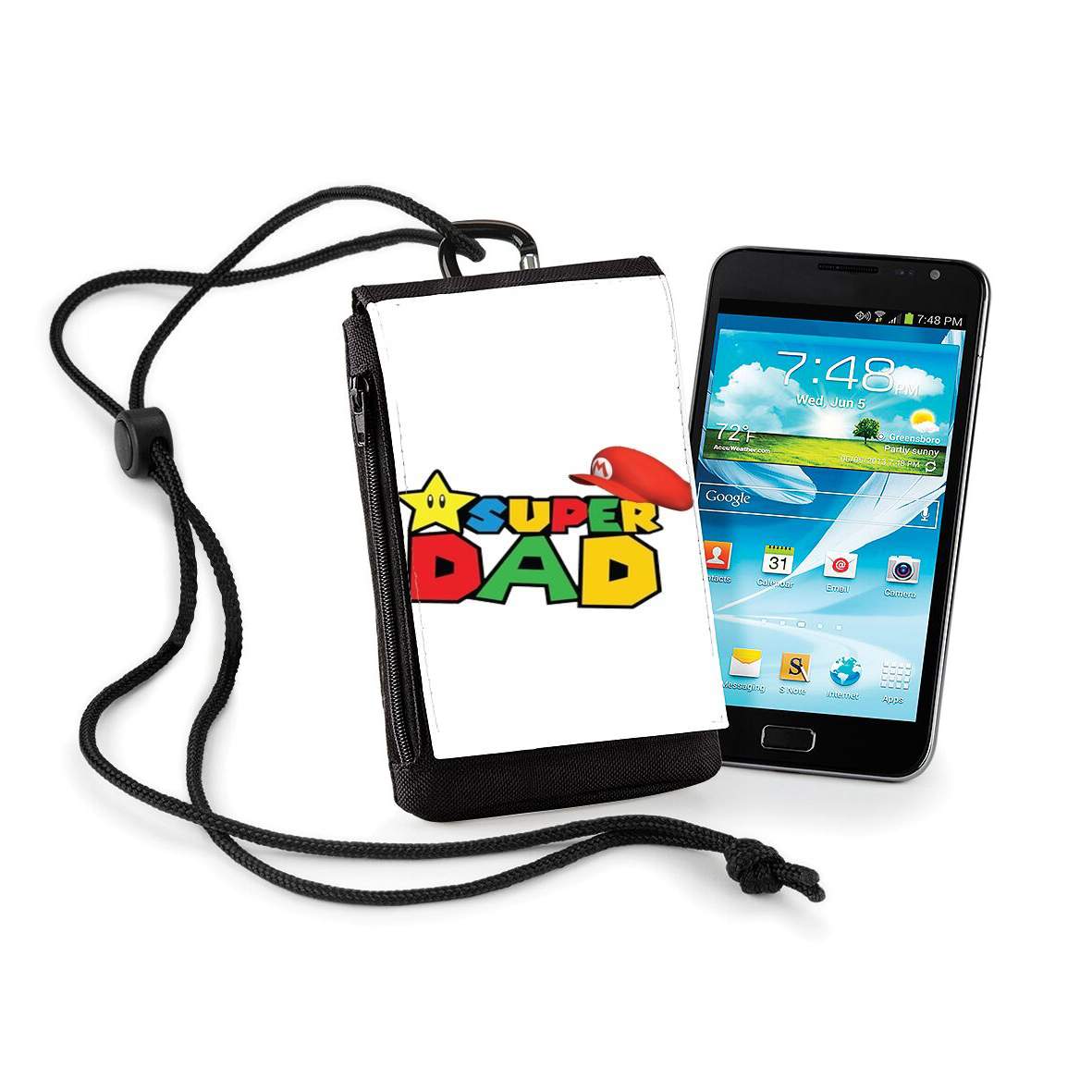 Pochette de téléphone - Taille XL pour Super Dad Mario humour