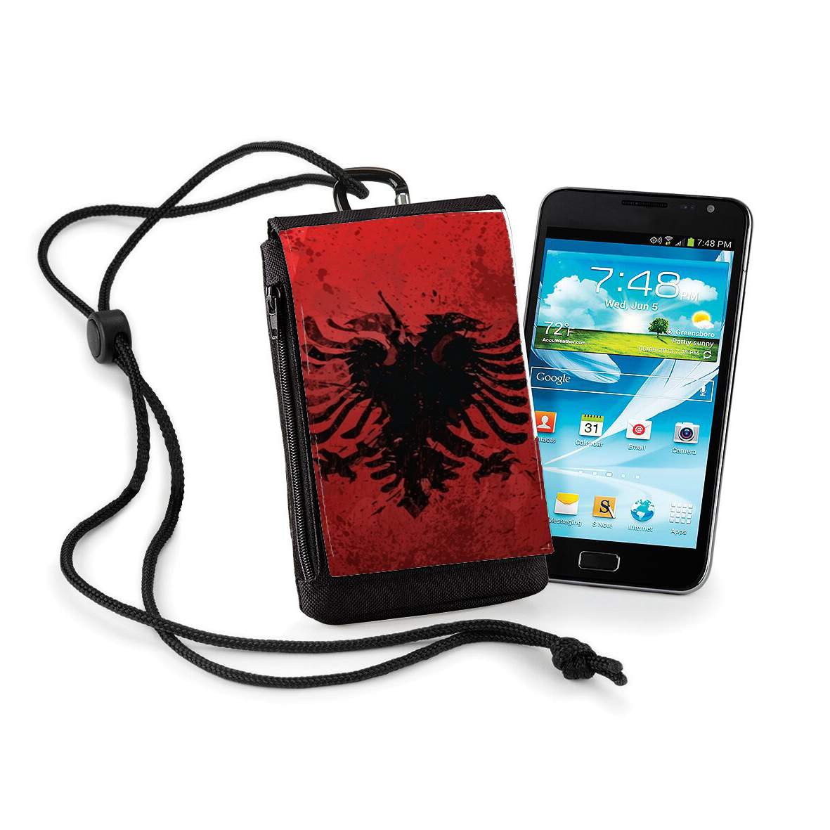 Pochette de téléphone - Taille normal pour Albanie Painting Flag