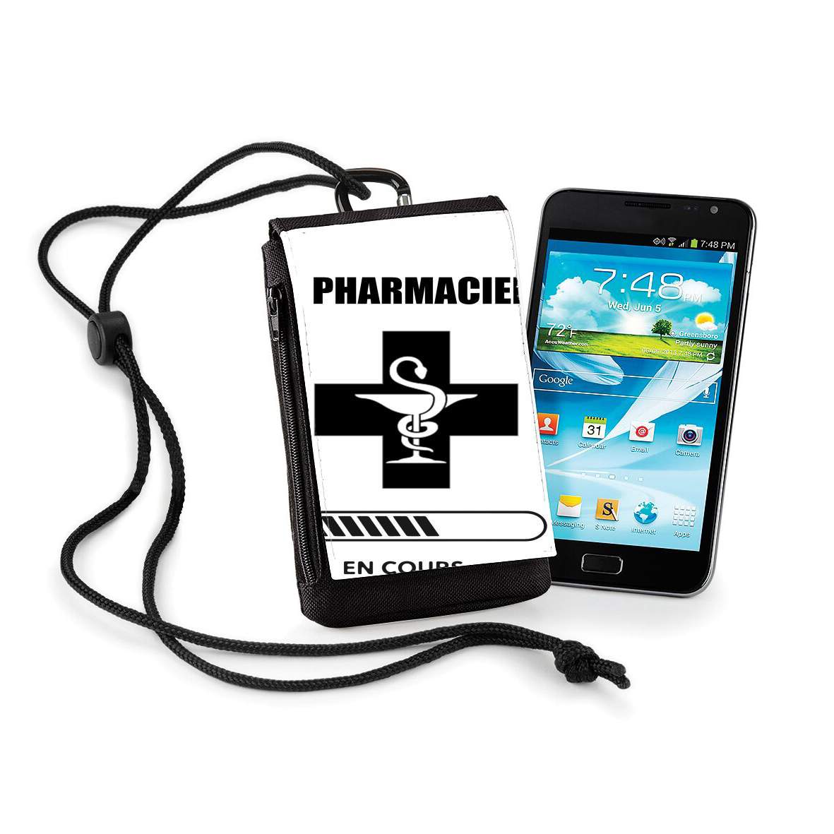 Pochette de téléphone - Taille normal pour Cadeau etudiant Pharmacien en cours