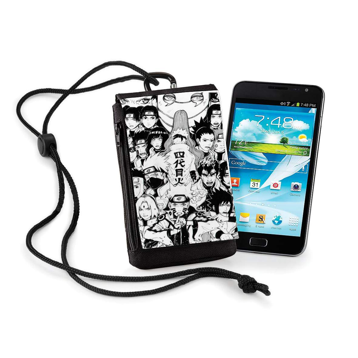 Pochette de téléphone - Taille normal pour Naruto Black And White Art