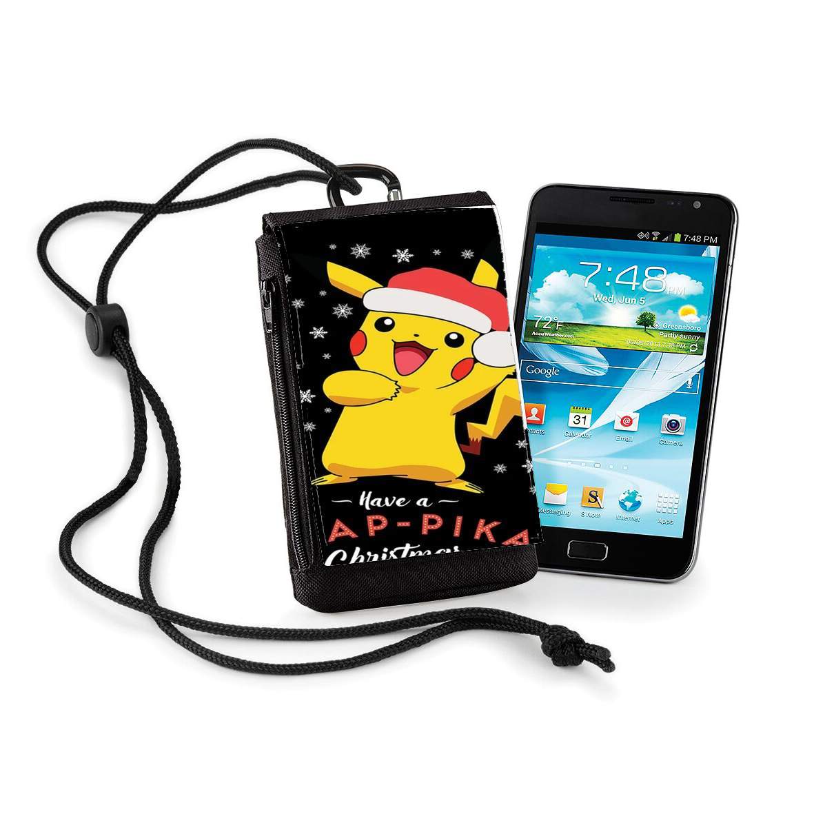 Pochette de téléphone - Taille normal pour Pikachu have a Happyka Christmas