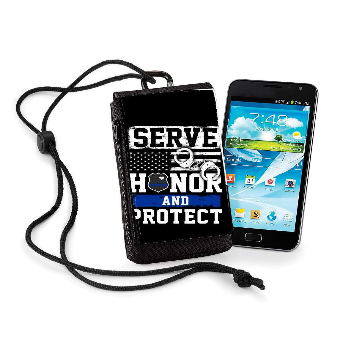 Pochette de téléphone - Taille normal pour Police Serve Honor Protect