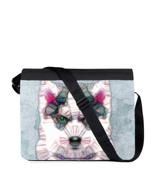 Sac bandoulière - besace pour abstract husky puppy
