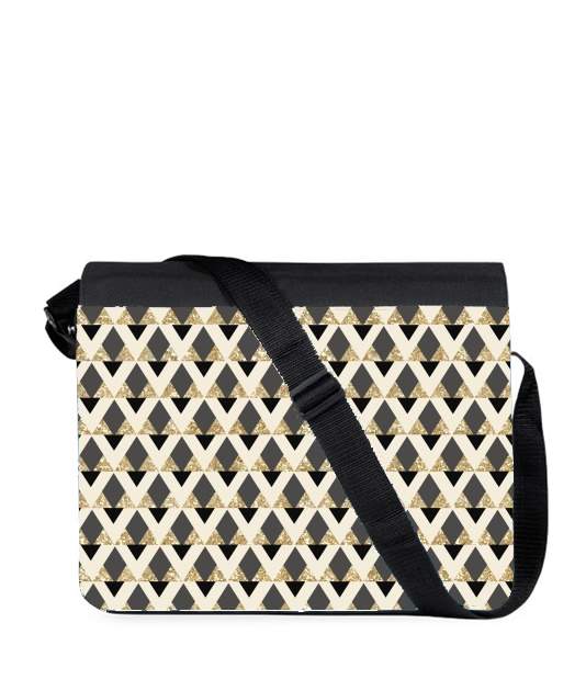 Sac bandoulière - besace pour Glitter Triangles in Gold Black And Nude