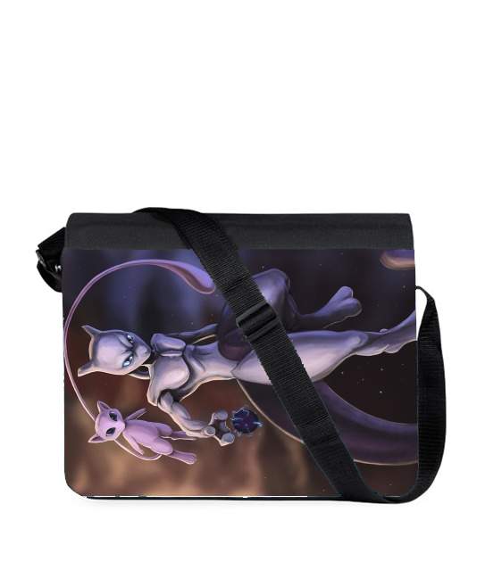 Sac bandoulière - besace pour Mew And Mewtwo Fanart