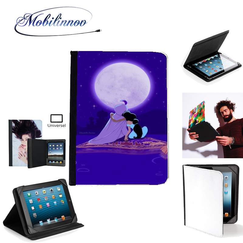 Étui Universel Tablette 7 pouces pour Aladdin x Jasmine Rêve bleu One Love One Life
