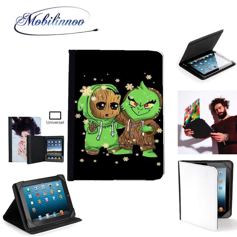 Étui Universel Tablette 7 pouces pour Baby Groot and Grinch Christmas