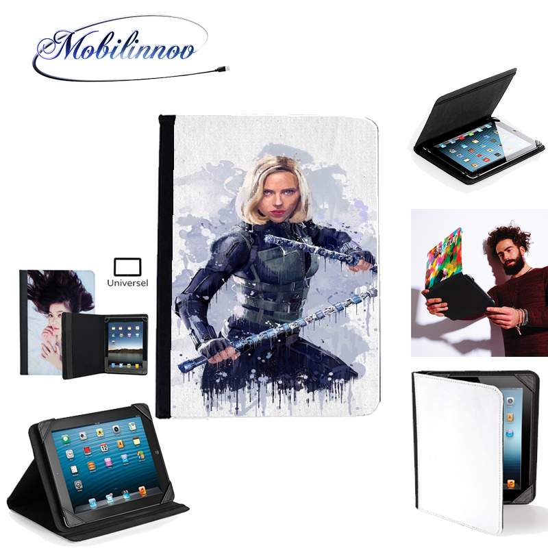 Étui Universel Tablette 7 pouces pour Black Widow Watercolor art