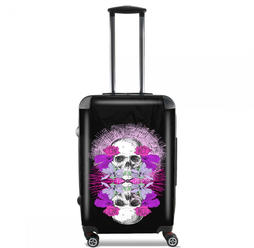 Valise bagage Cabine pour Flowers Skull