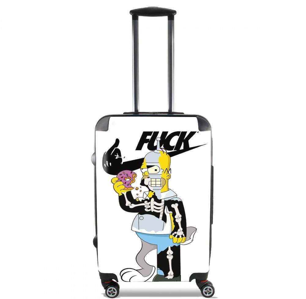 Valise bagage Cabine pour Home Simpson Parodie X Bender Bugs Bunny Zobmie donuts