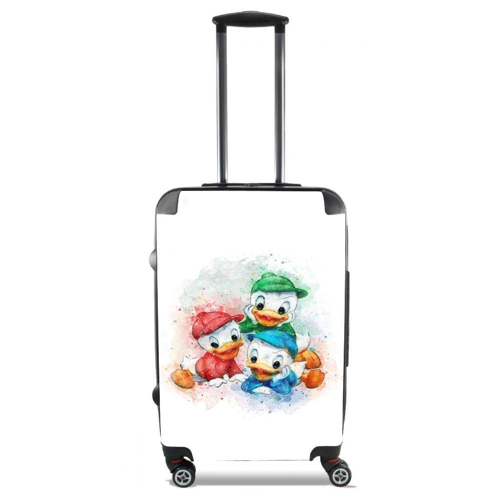 Valise bagage Cabine pour Riri Fifi et loulou watercolor art