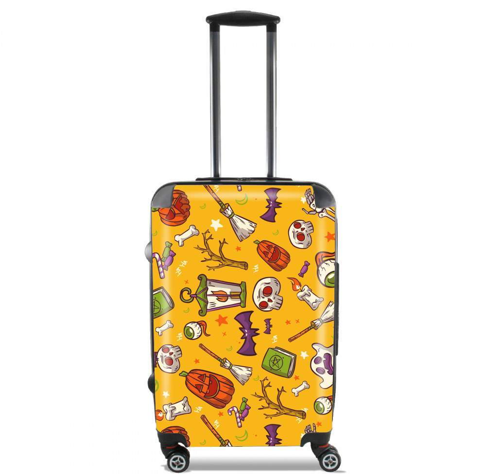 Valise bagage Cabine pour Yellow Halloween Pattern