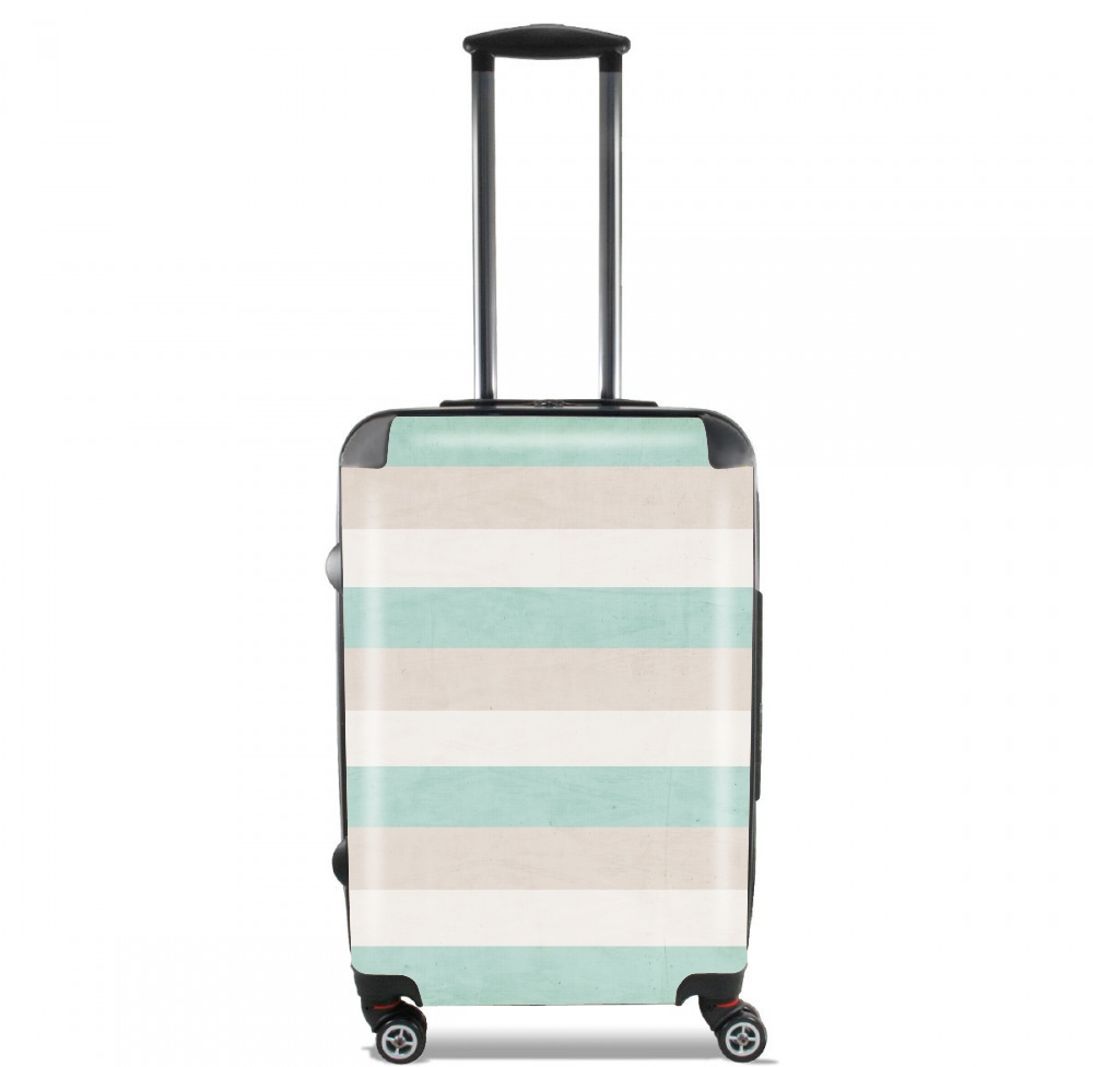 Valise trolley bagage L pour aqua and sand stripes