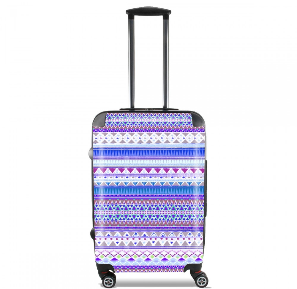 Valise trolley bagage L pour Aztec Tribal ton bleu et violet
