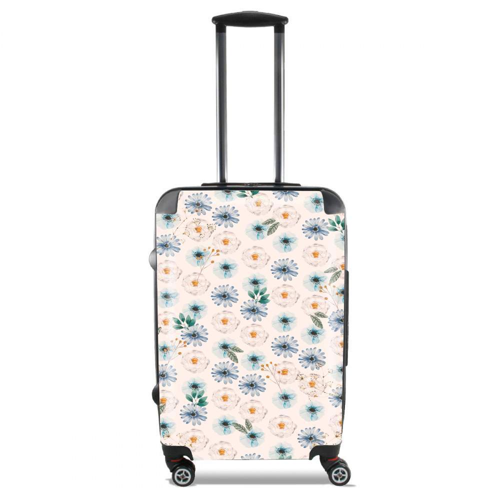 Valise trolley bagage L pour Blue & White Flowers