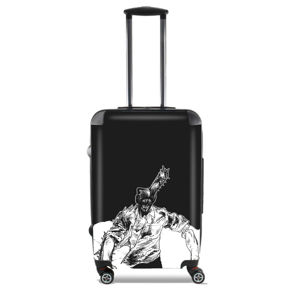 Valise trolley bagage L pour chainsaw man black and white