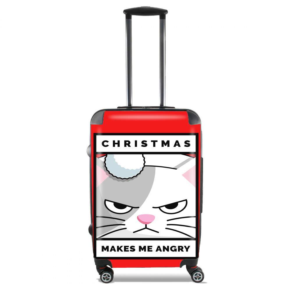 Valise trolley bagage L pour Christmas makes me Angry cat