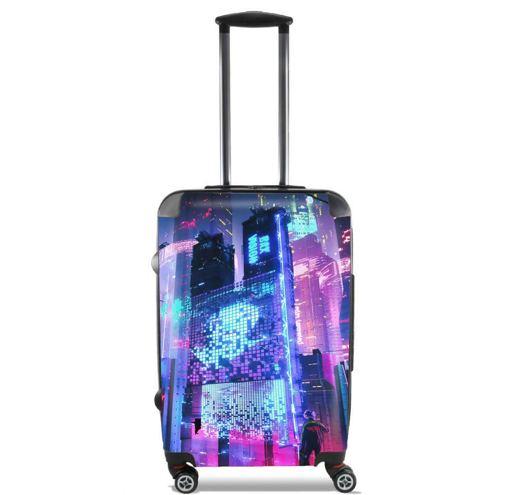 Valise trolley bagage L pour Cyberpunk city night art