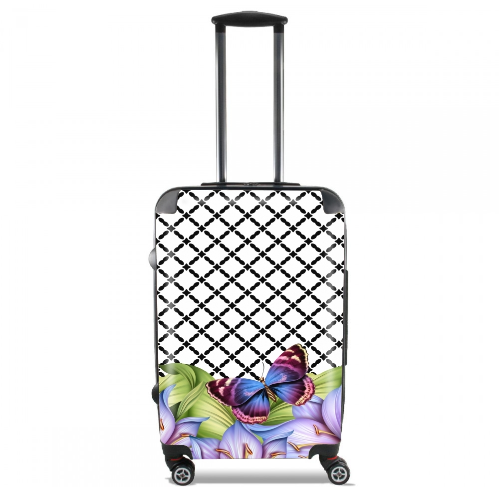 Valise trolley bagage L pour flower power Butterfly