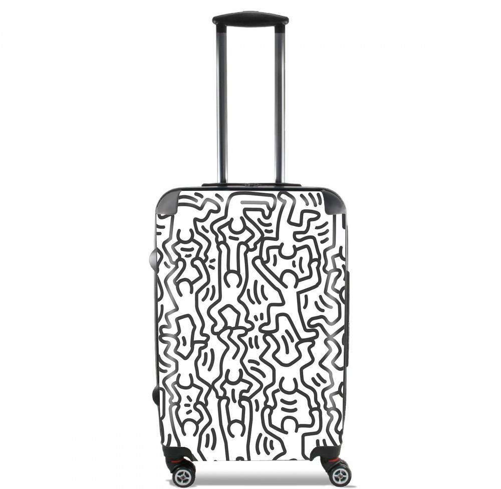 Valise trolley bagage L pour Keith haring art