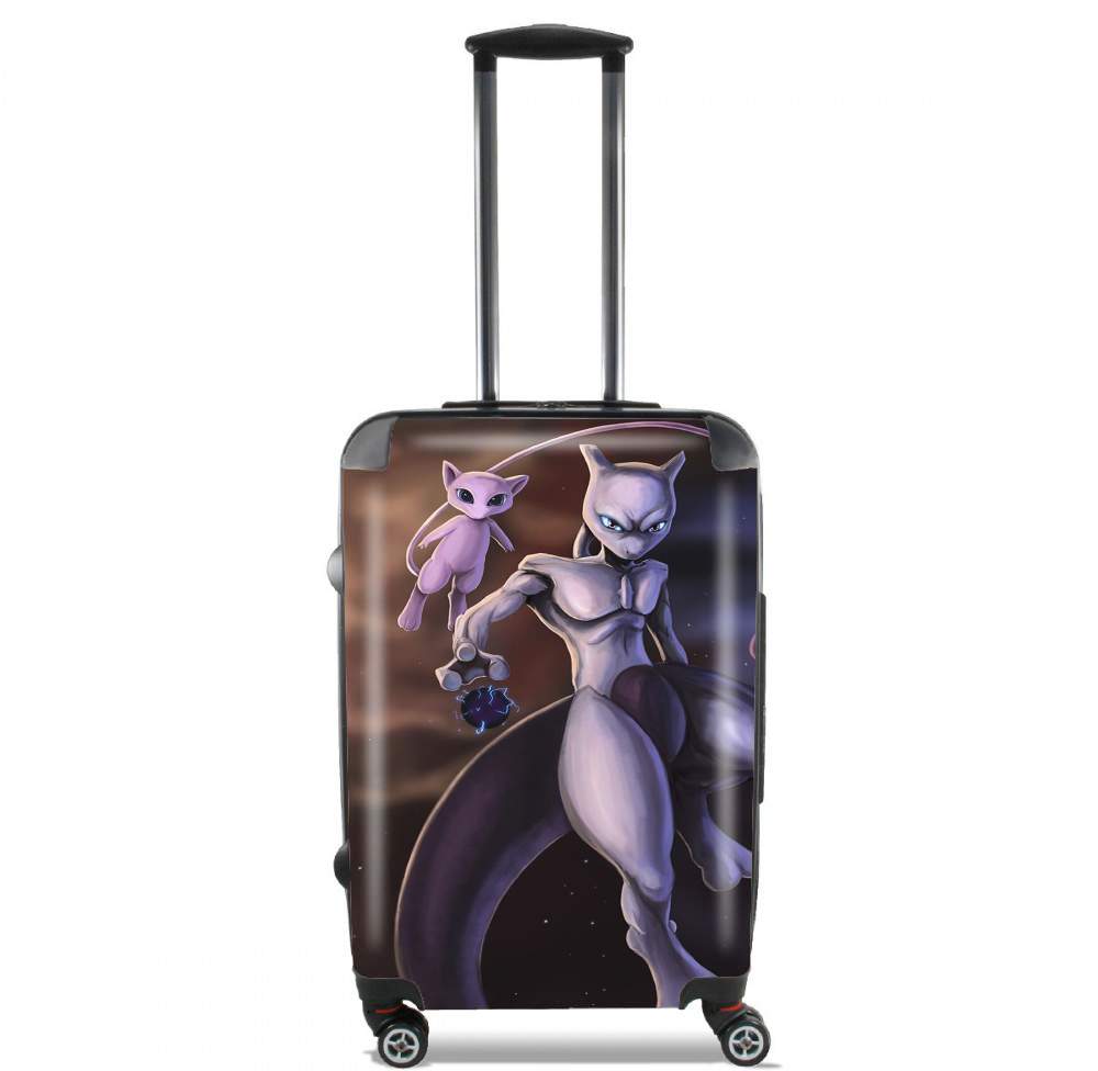 Valise trolley bagage L pour Mew And Mewtwo Fanart