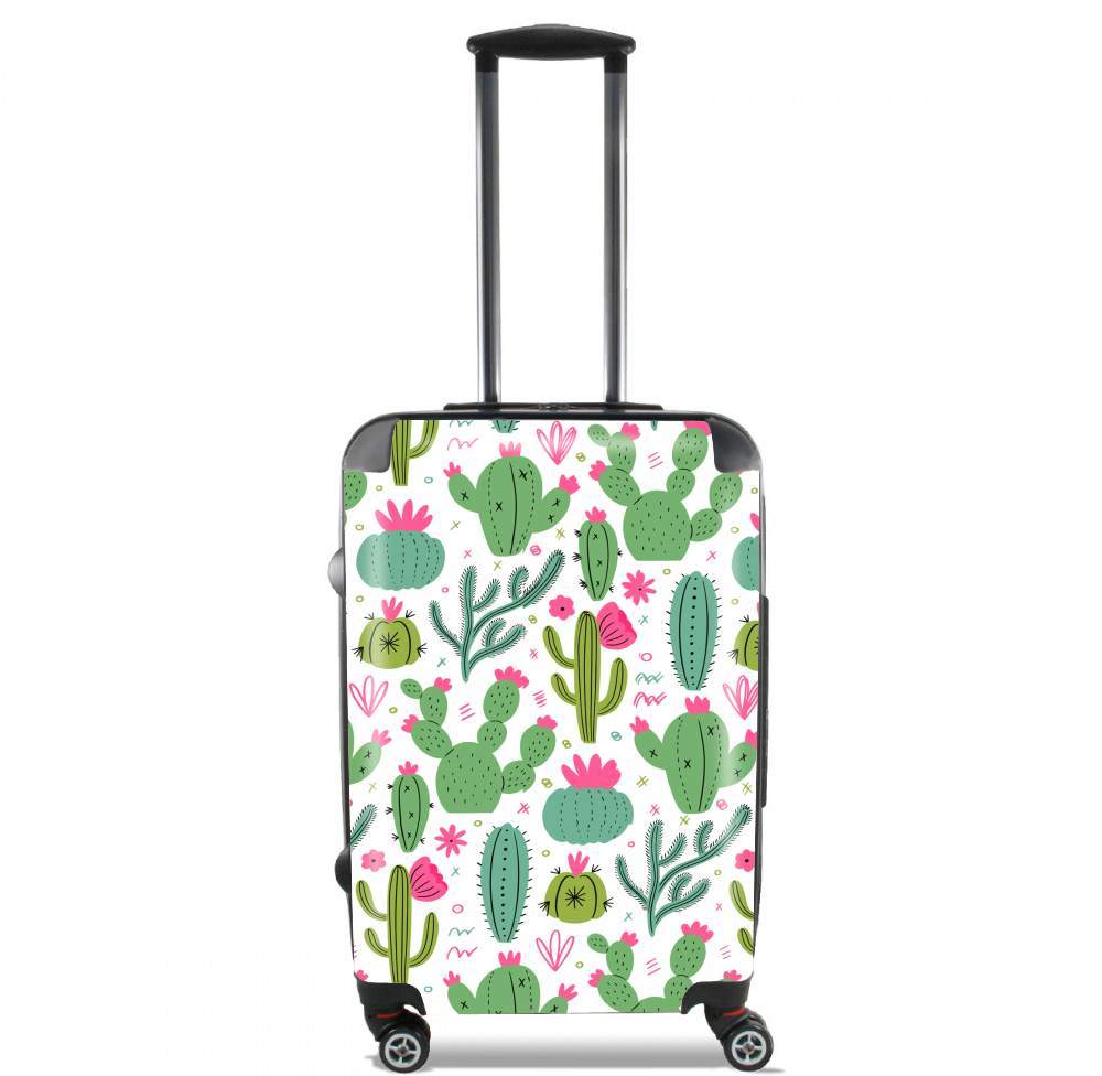 Valise trolley bagage L pour Minimalist pattern with cactus plants