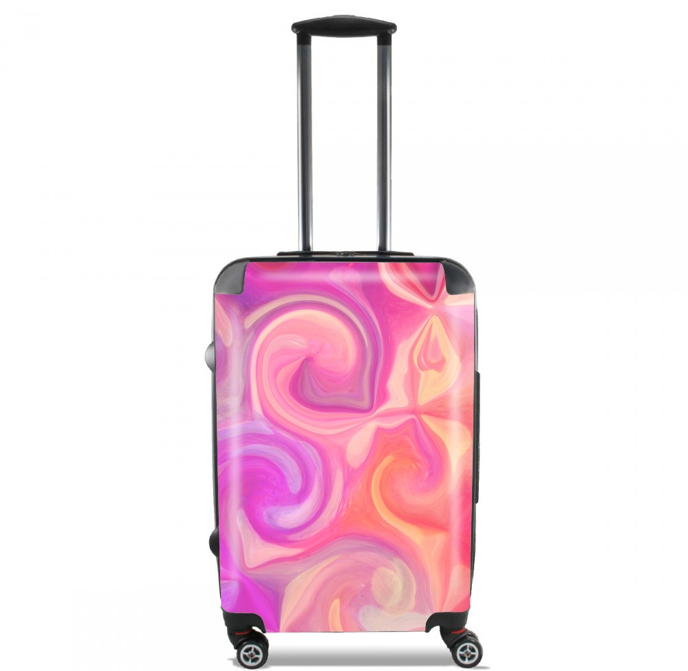Valise trolley bagage L pour pink and orange swirls