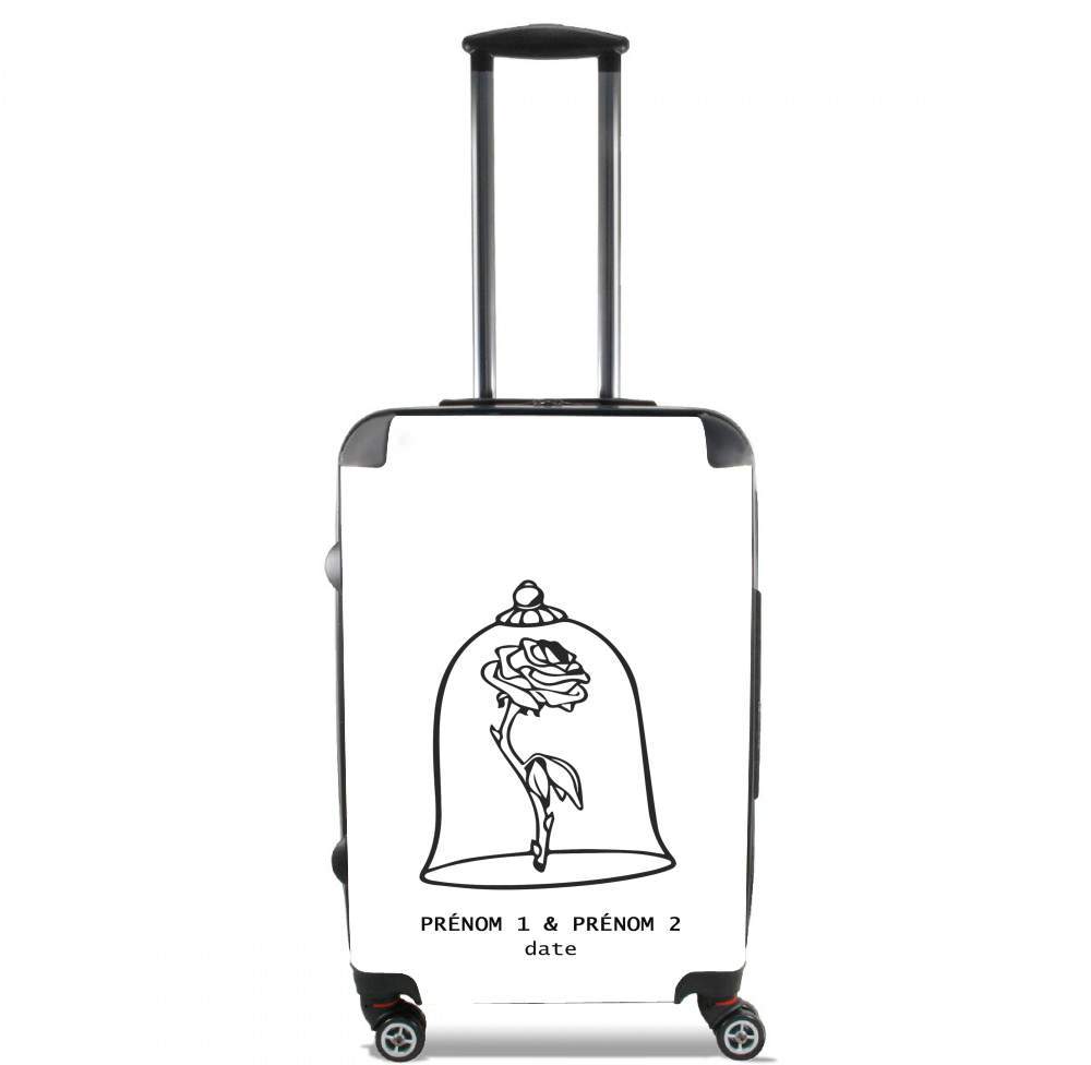 Valise trolley bagage L pour Tampon Mariage inspiration Belle Rose