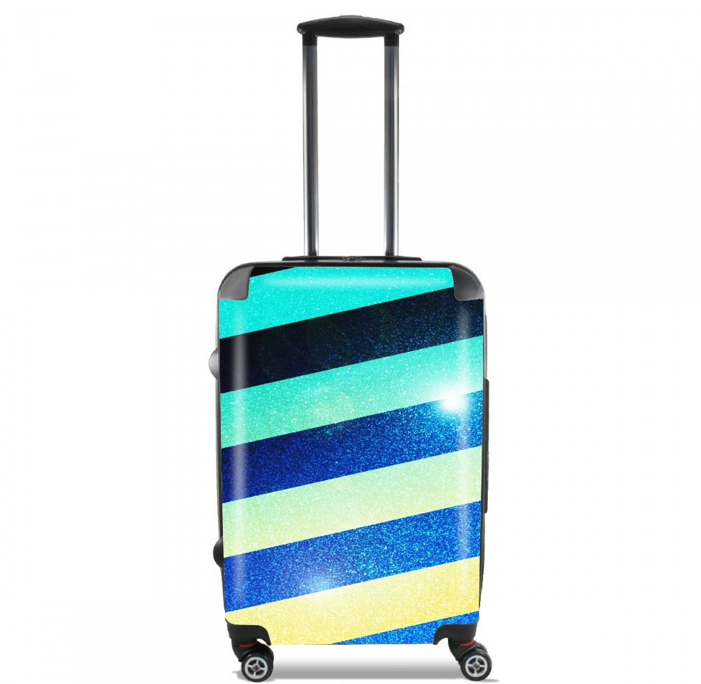 Valise trolley bagage L pour Striped Colorful Glitter