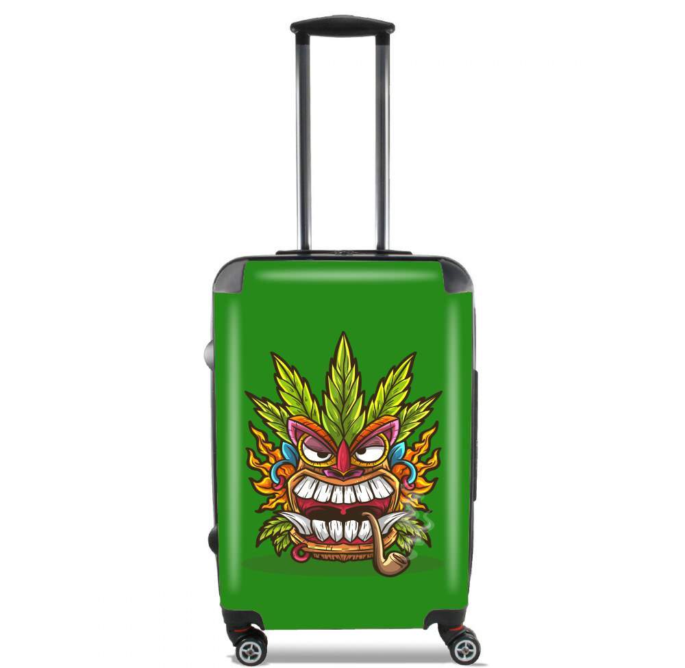 Valise trolley bagage L pour Tiki mask cannabis weed smoking