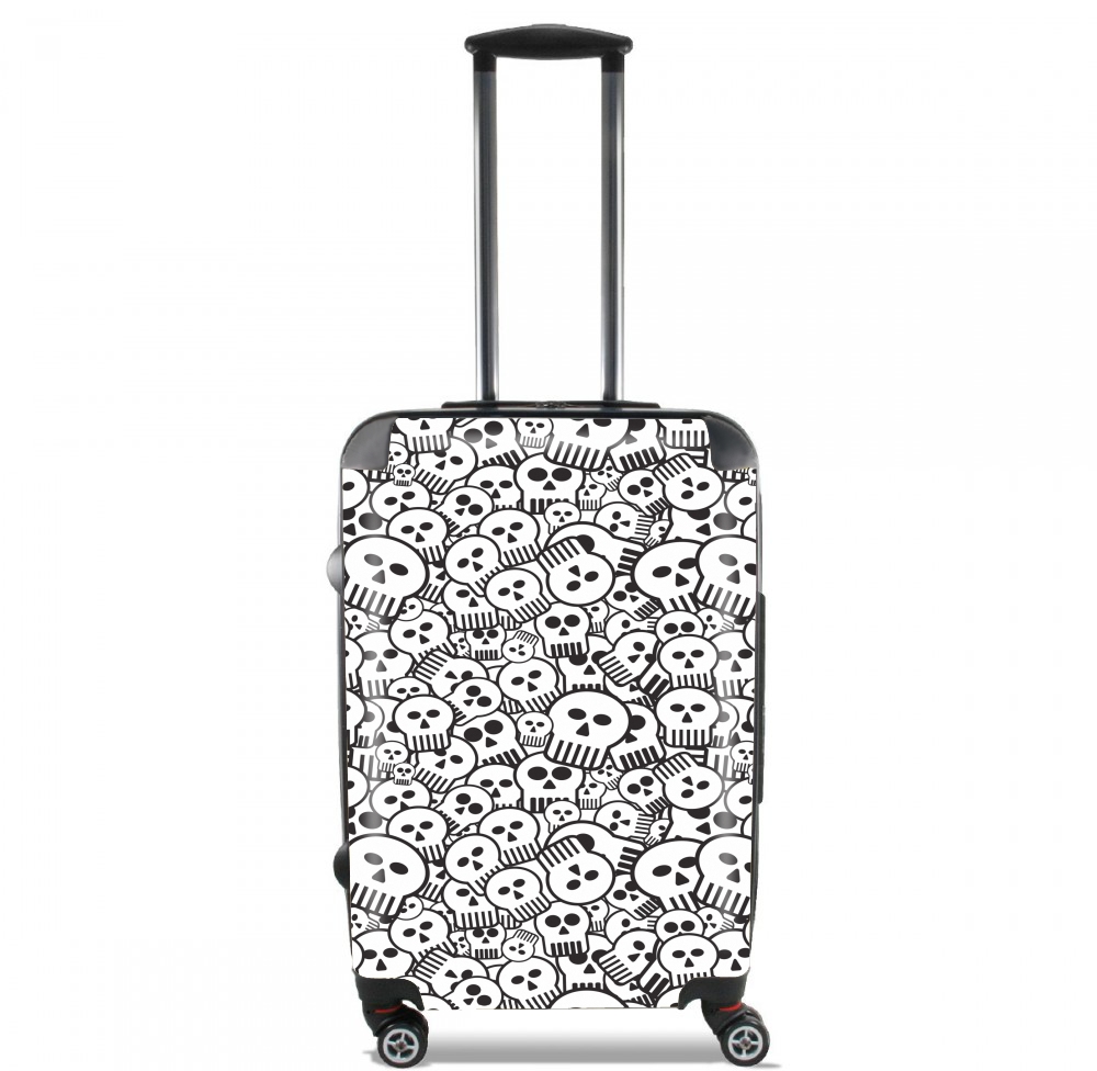 Valise trolley bagage L pour toon skulls, black and white