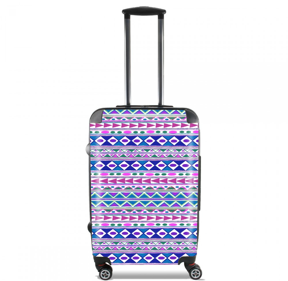 Valise trolley bagage L pour Tribalfest pink and purple aztec