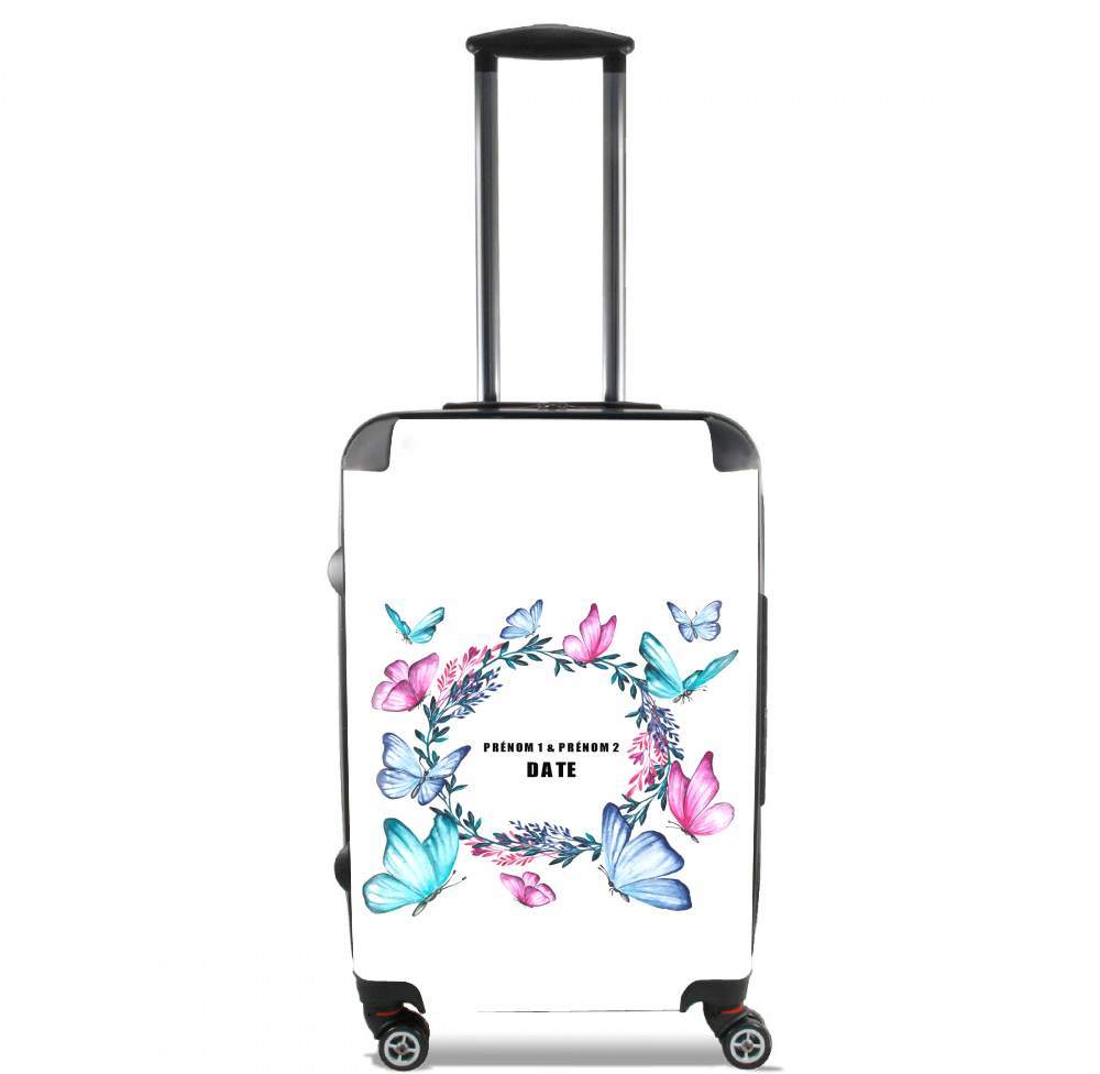 Valise trolley bagage L pour Watercolor Papillon Mariage invitation