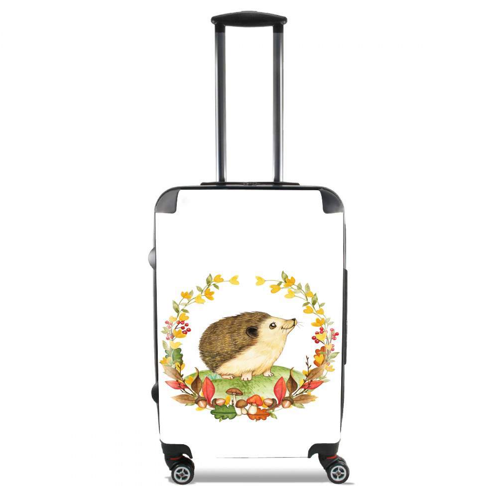 Valise trolley bagage L pour watercolor hérisson en automne