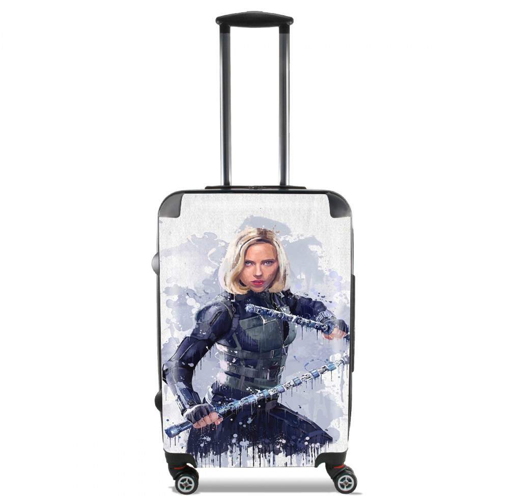 Valise trolley bagage XL pour Black Widow Watercolor art