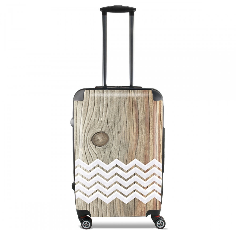 Valise trolley bagage XL pour Chevron sur bois