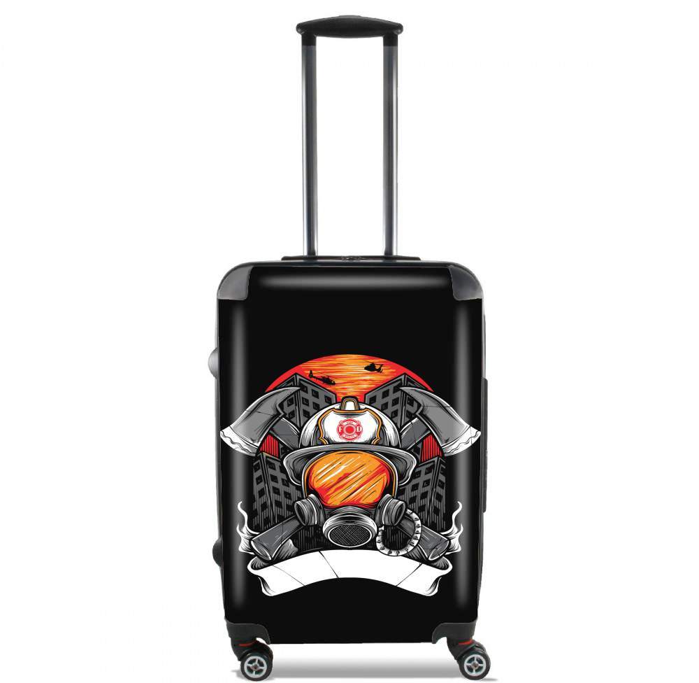 Valise trolley bagage XL pour Pompier avec Prénom / Texte 