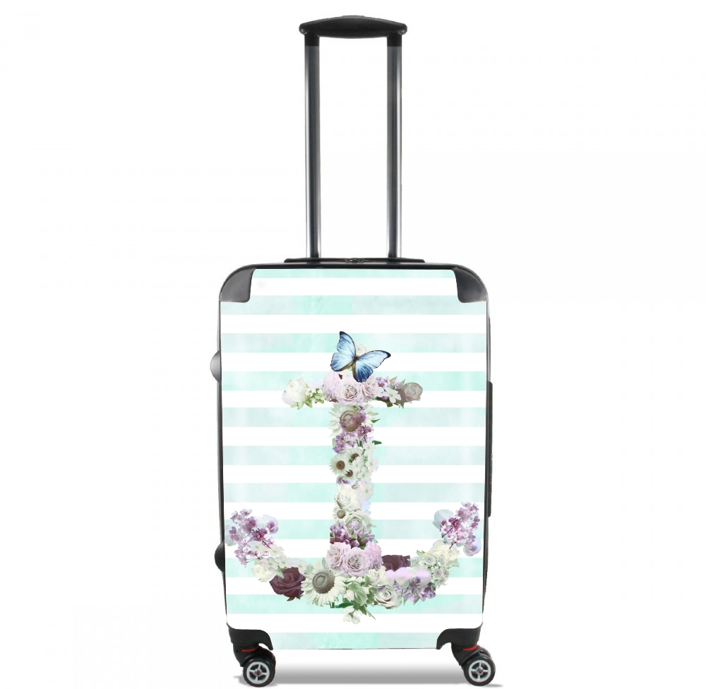 Valise trolley bagage XL pour Floral Anchor in mint