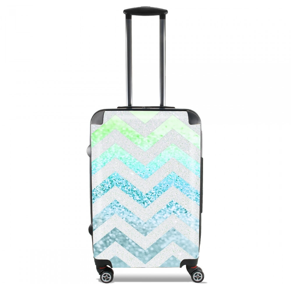 Valise trolley bagage XL pour FUNKY CHEVRON BLUE
