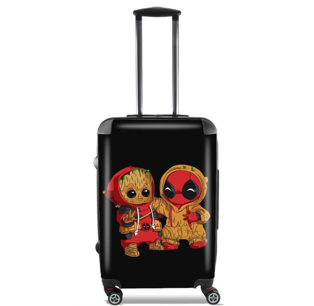 Valise trolley bagage XL pour Groot x Deadpool