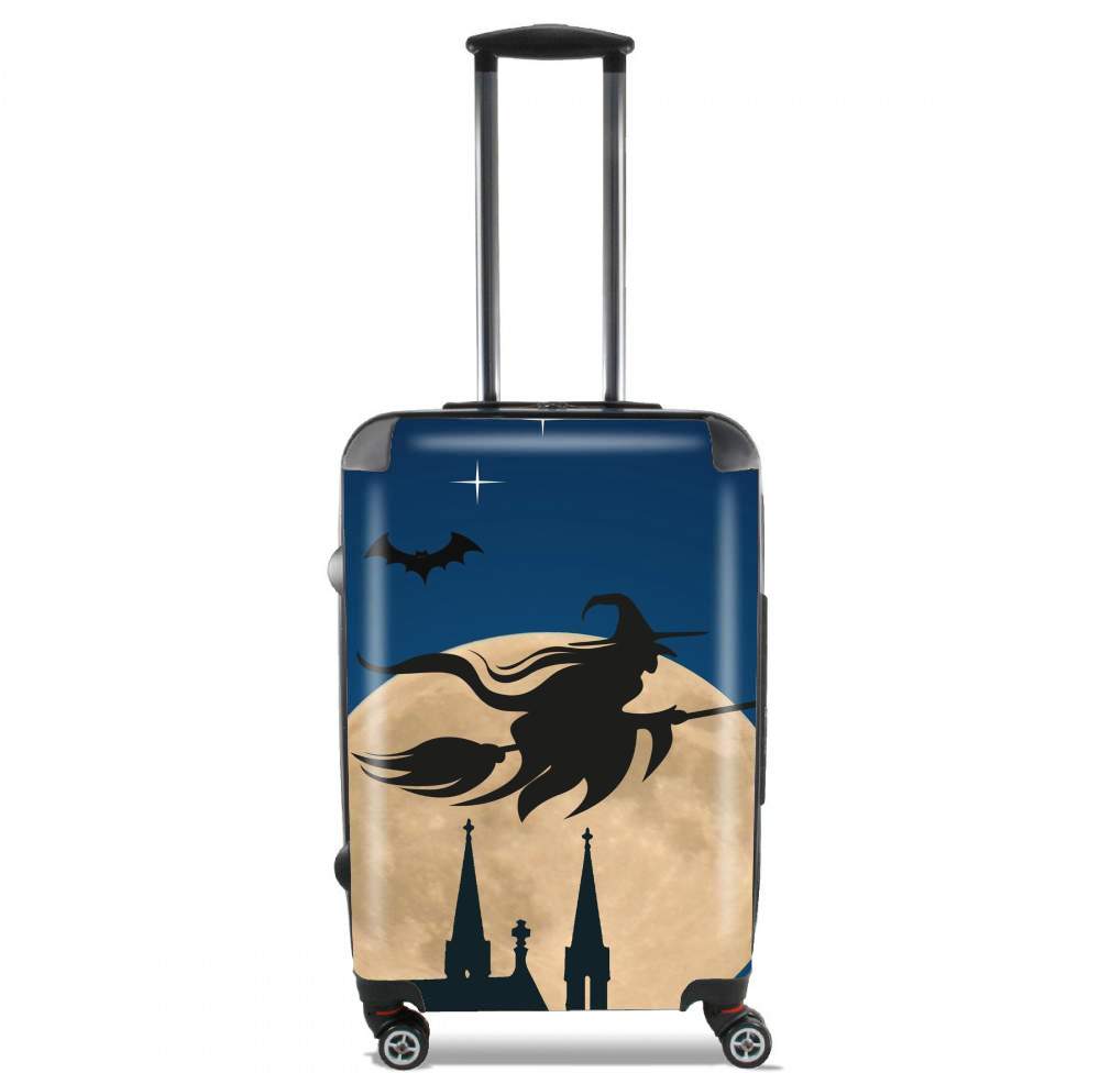 Valise trolley bagage XL pour Halloween Pleine Lune avec sorcière