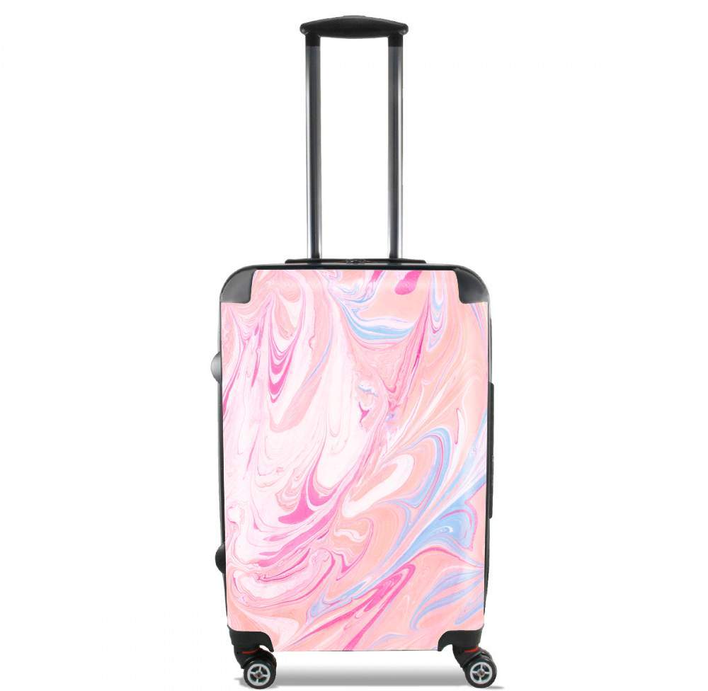 Valise trolley bagage XL pour Minimal Marbre Rose