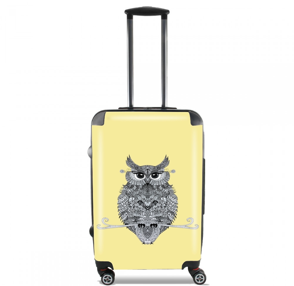Valise trolley bagage XL pour Hiboux Jaune
