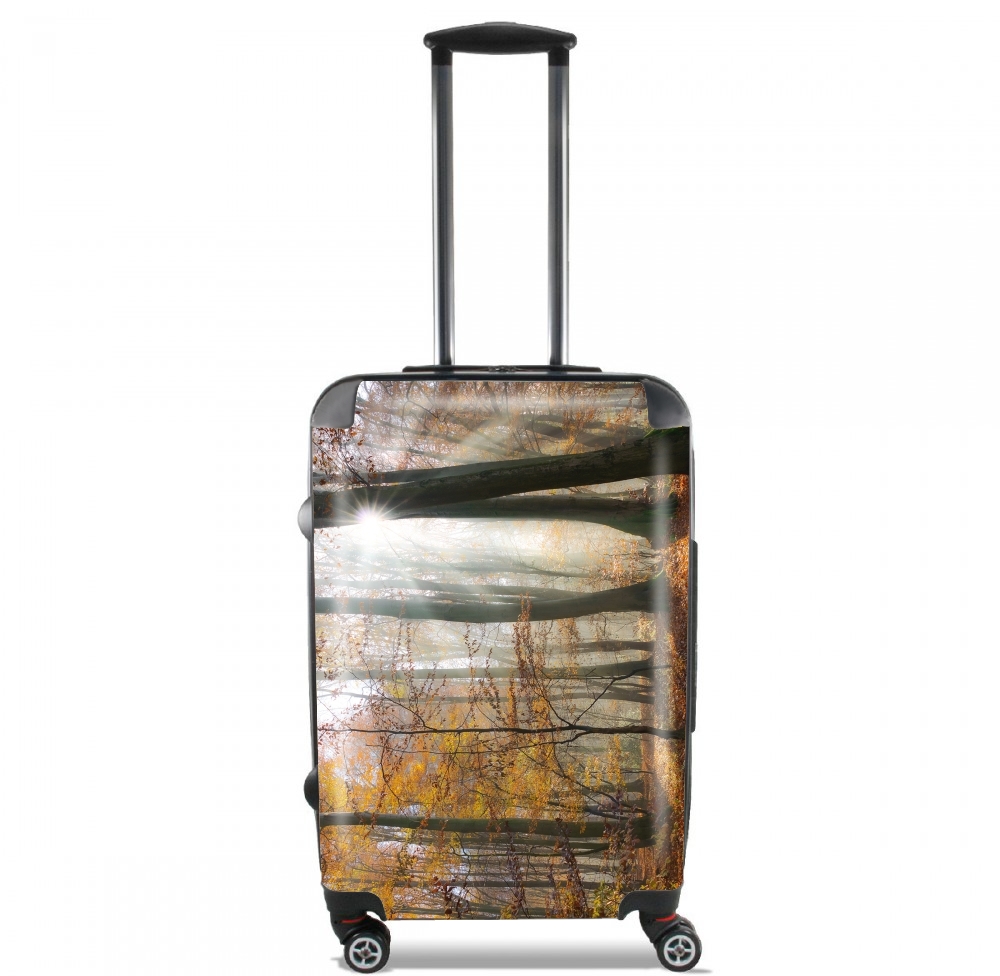 Valise trolley bagage XL pour Rayons de soleil en foret brumeuse mystique