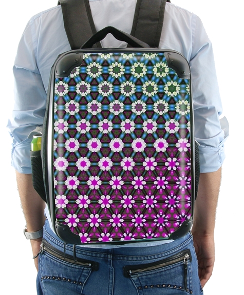 Sac à dos pour Abstract bright floral geometric pattern teal pink white
