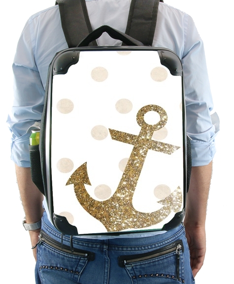 Sac à dos pour Glitter Anchor and dots in gold