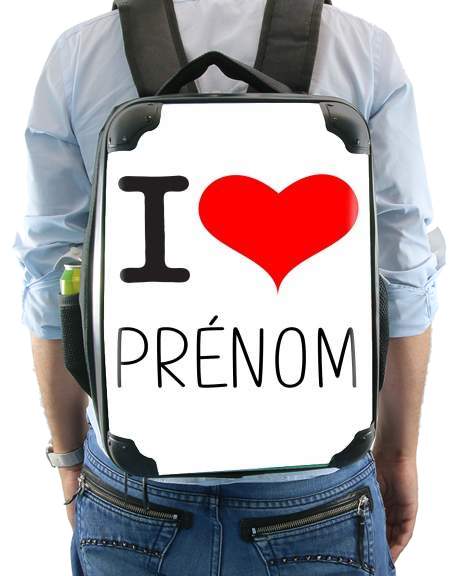 Sac à dos pour I love Prénom - Personnalisable avec nom de ton choix