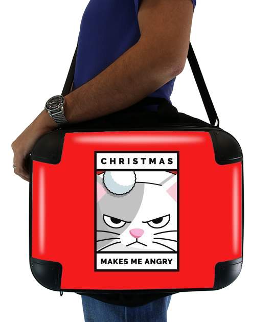 Sacoche Ordinateur 15" pour Christmas makes me Angry cat