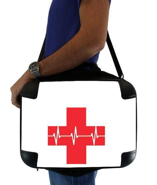 Sacoche Ordinateur 15" pour Croix de secourisme EKG Heartbeat