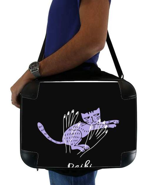 Sacoche Ordinateur 15" pour Reiki Animal chat violet